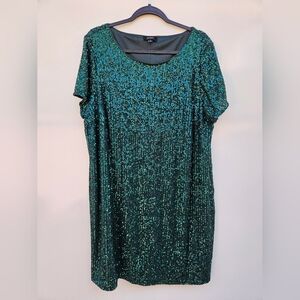 MSK Teal Sequin Midi Dress